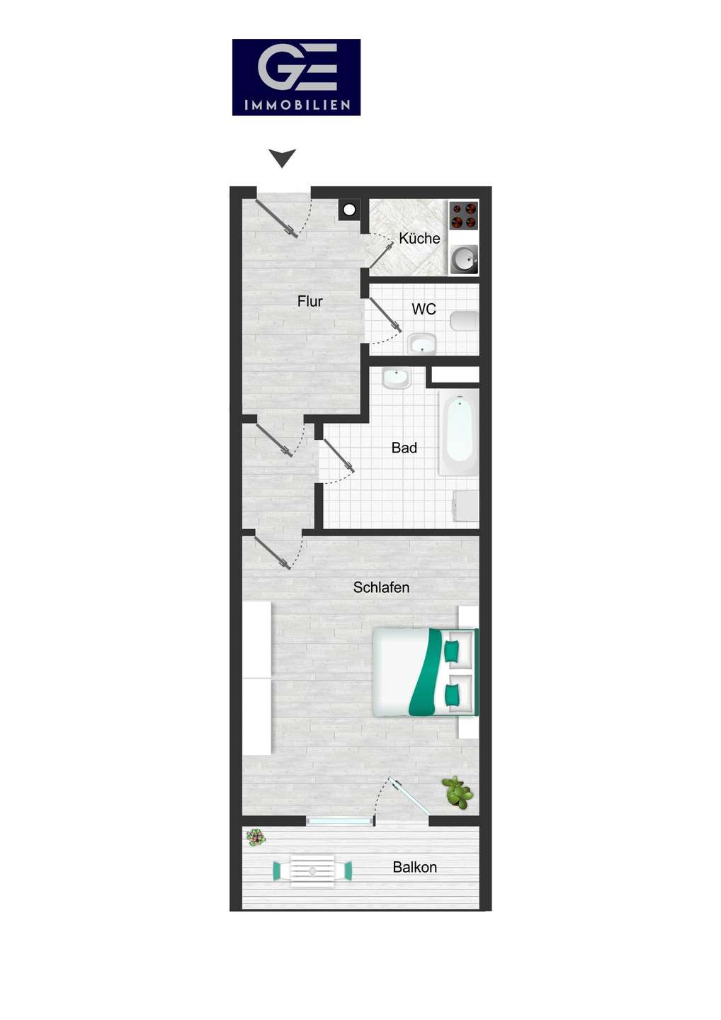 Grundriss Wohnung 5.4